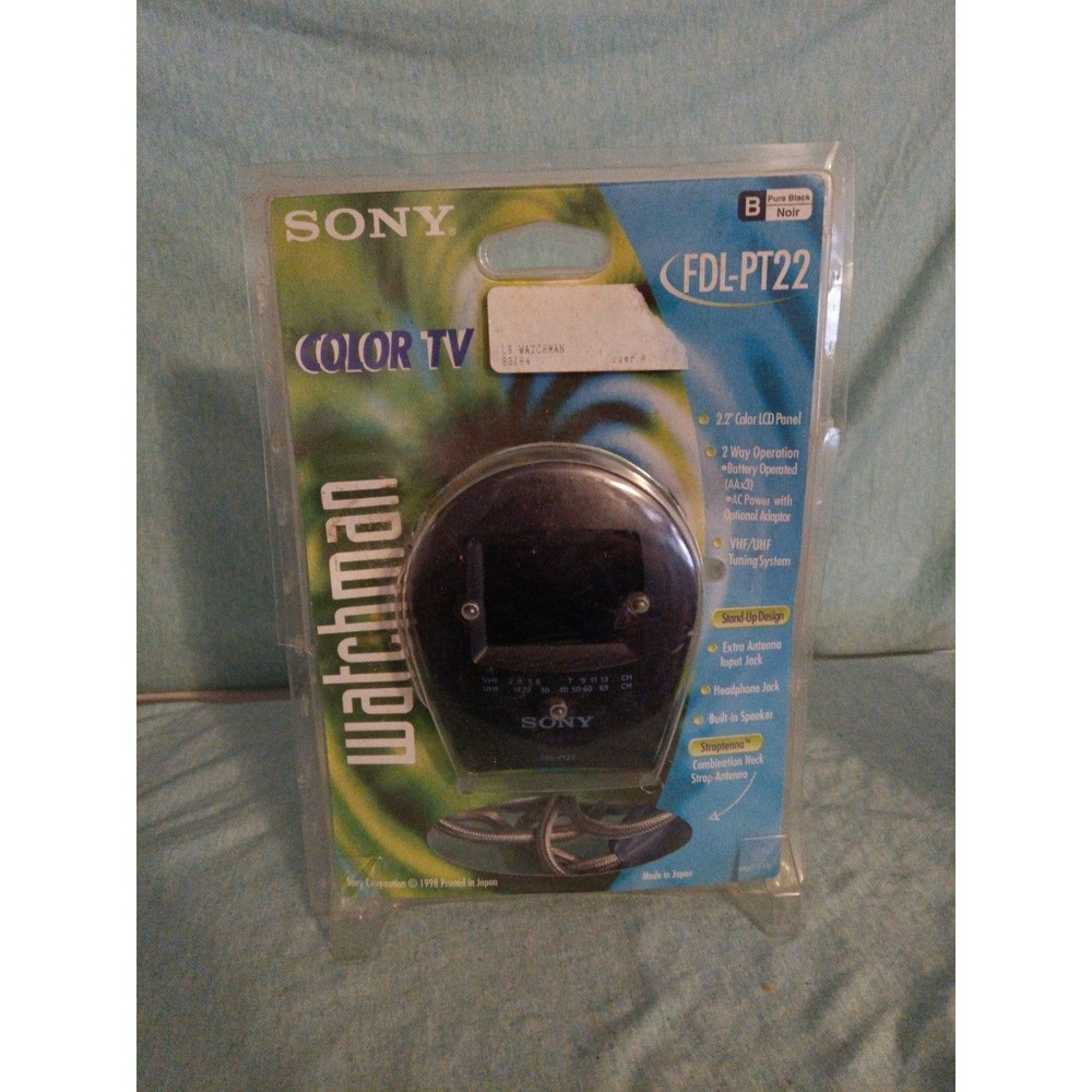 Vintage Sony Watchman LCD Color TV Model Analog Television FDL-PT22 NOS ~ JS-7
